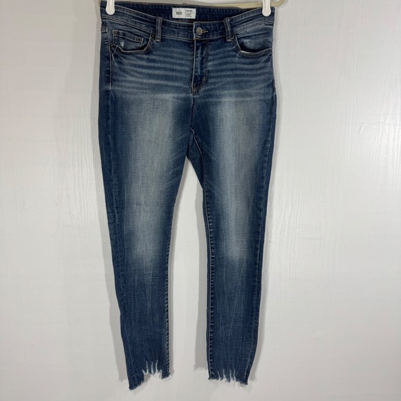 BKE Denim Payton Mid-Rise Ankle Skinny Jeans Frayed Hem Size 30 - Picture 1 of 10